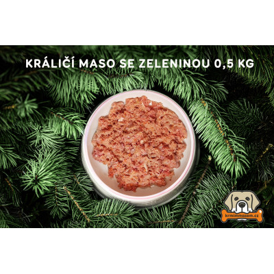 BARF - Králičí maso se zeleninou  500g