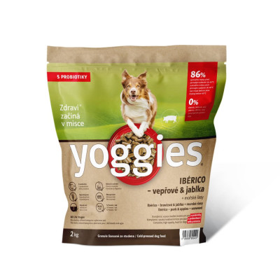 Granule Yoggies Ibérico vepřové maso s jablky a mořskými řasami 2kg (poškozený obal)