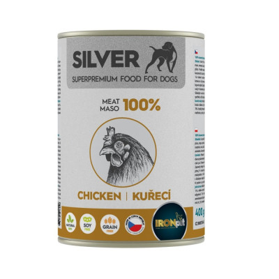 IRONpet Silver Dog Kuřecí 100% masa konzerva 400g