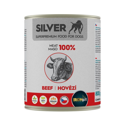 IRONpet Silver Dog Hovězí 100% masa konzerva 800 g