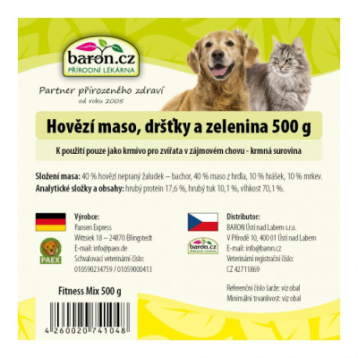 Hovězí maso, dršťky a zelenina 500g (Fitness-Mix)