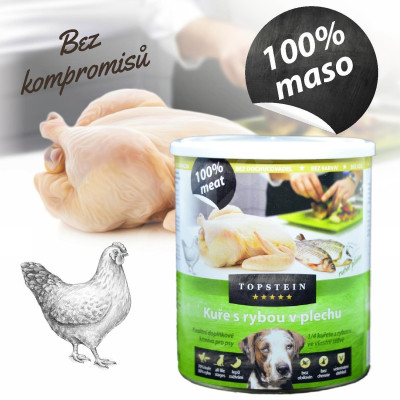 Topstein Kuře s rybou v plechu 800 g