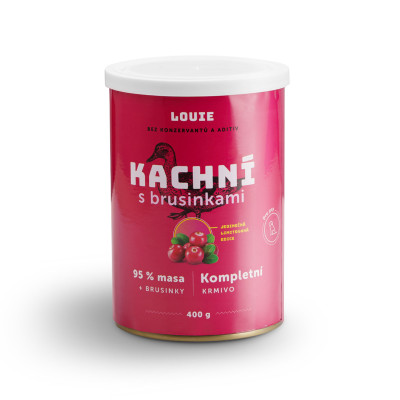 Louie konzerva pro psy Kachní s brusinkami 400g